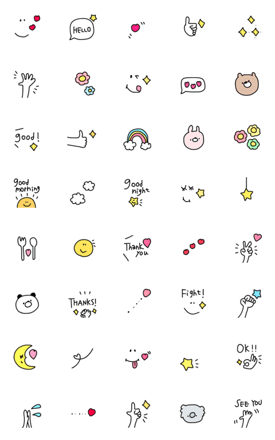 [LINE絵文字]【simpleで使いやすいset】の画像一覧