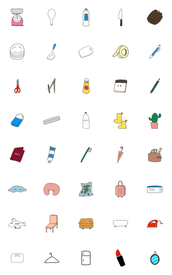 [LINE絵文字]Daily life emoji^^の画像一覧