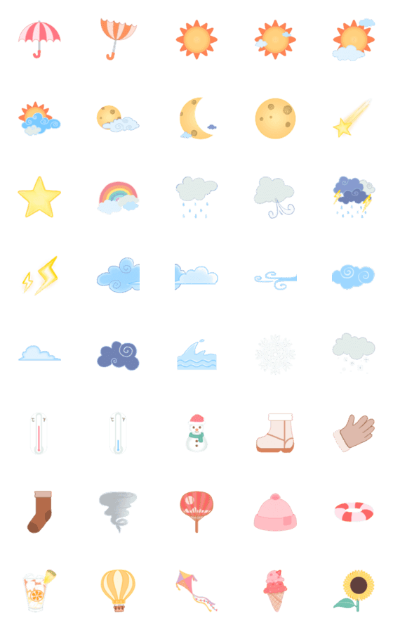 [LINE絵文字]Simple Easy Weather Emojiの画像一覧