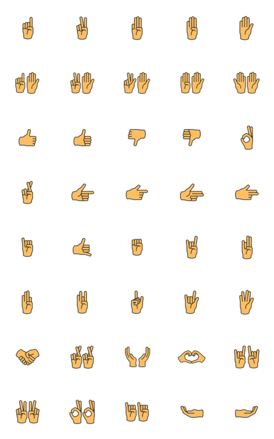 [LINE絵文字]Twopebaby hand emojiの画像一覧