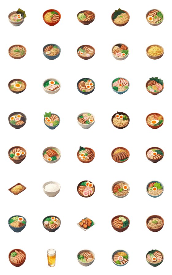 [LINE絵文字]ラーメン 絵文字の画像一覧