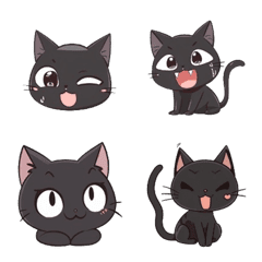 [LINE絵文字] A  black catの画像