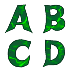 [LINE絵文字] Green Neon Light Font (animated emoji)の画像