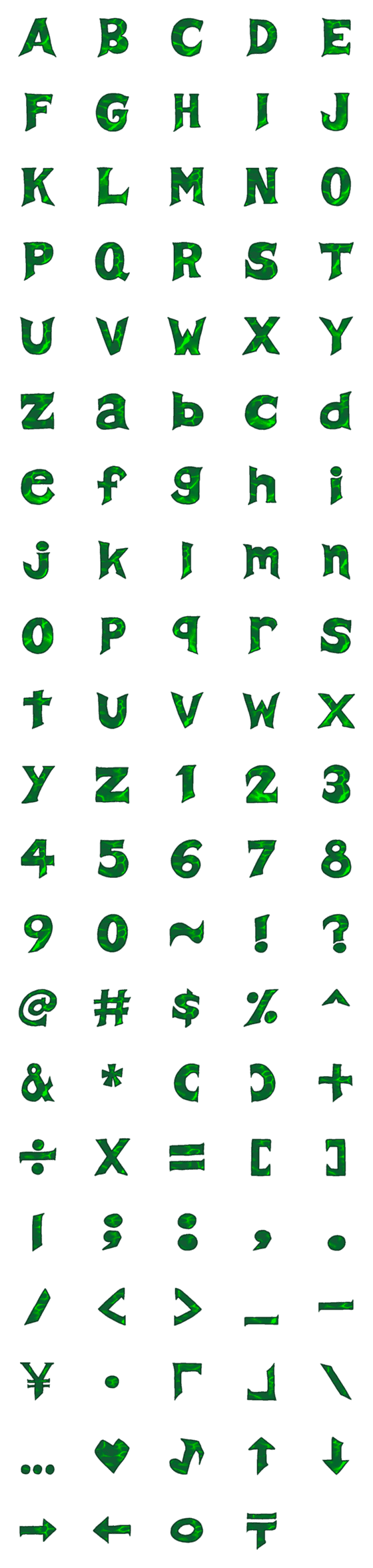 [LINE絵文字]Green Neon Light Font (animated emoji)の画像一覧