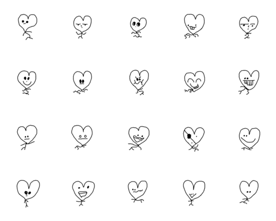 [LINE絵文字]Heart Head stickmanの画像一覧