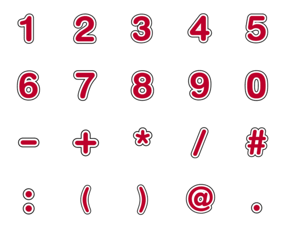 [LINE絵文字]Emoji numbers red-white 1の画像一覧