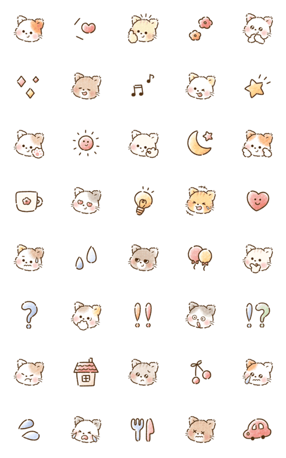 [LINE絵文字]ねこっこ☻ゆるふわEmojiの画像一覧