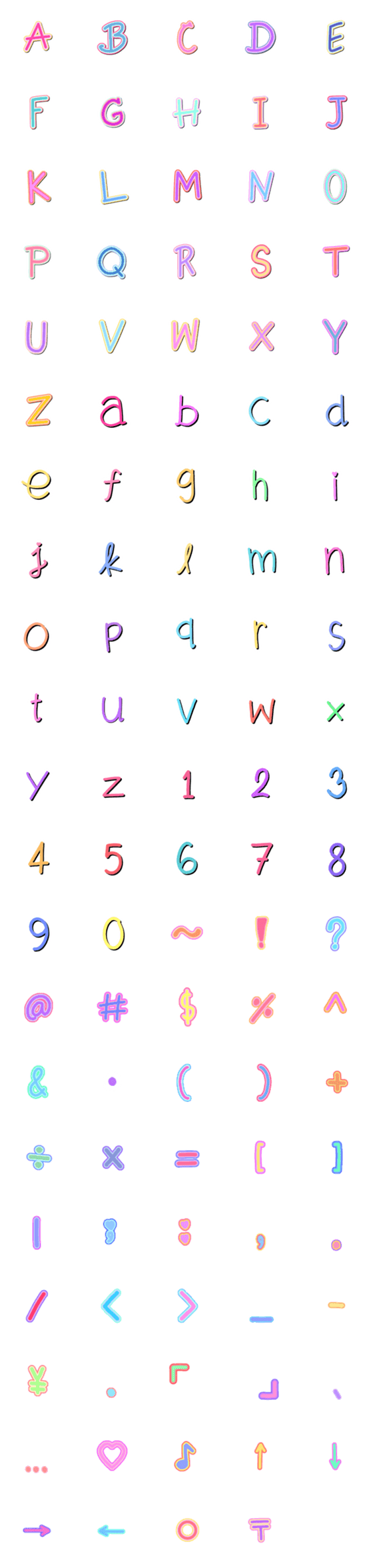 [LINE絵文字]cute alphabet, pastelの画像一覧