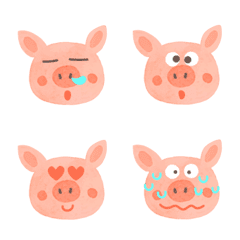 [LINE絵文字] watercolor cute pig emojiの画像