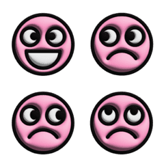 [LINE絵文字] Bua : 3D Pink Emojiの画像