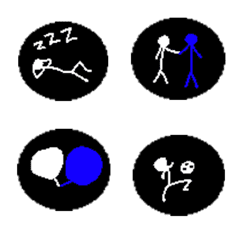 [LINE絵文字] Stickman in Black Circleの画像