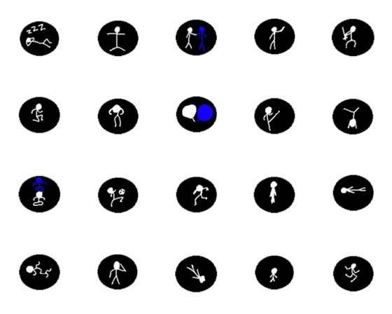 [LINE絵文字]Stickman in Black Circleの画像一覧