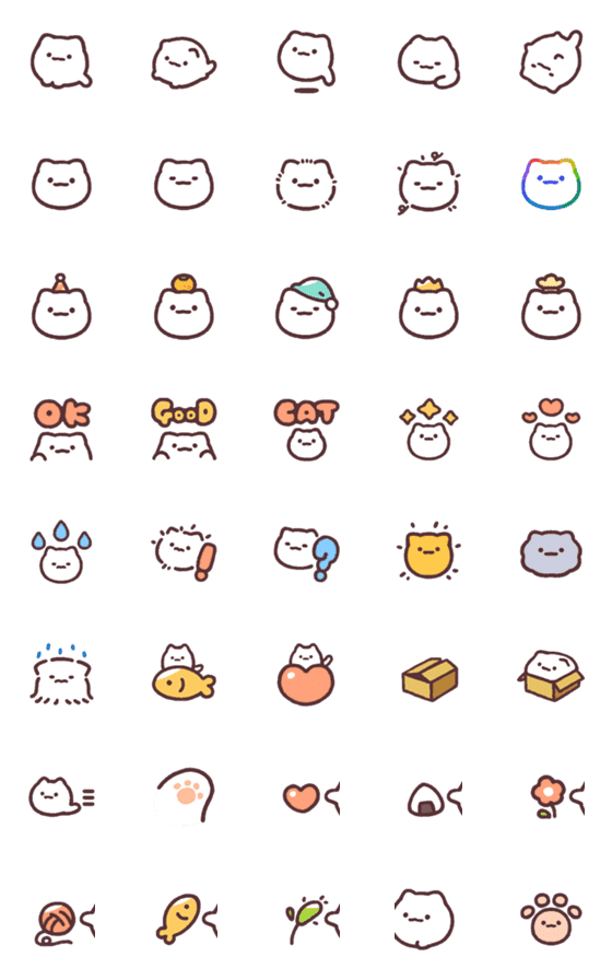 [LINE絵文字]"なぞのねこいきもの"絵文字の画像一覧