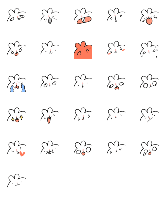 [LINE絵文字]My little white hamster faceの画像一覧