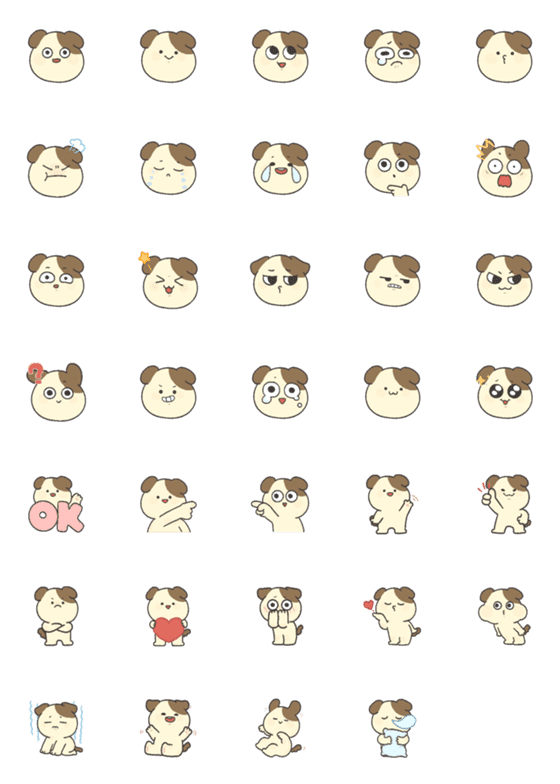[LINE絵文字]CHOCOCHO.CHEN's dog emojiの画像一覧