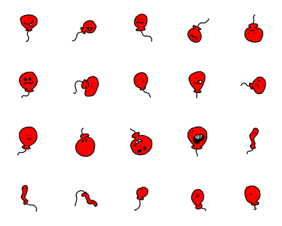 [LINE絵文字]Red Balloonの画像一覧