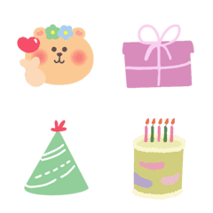 [LINE絵文字] Twopebaby birthday happy emojiの画像