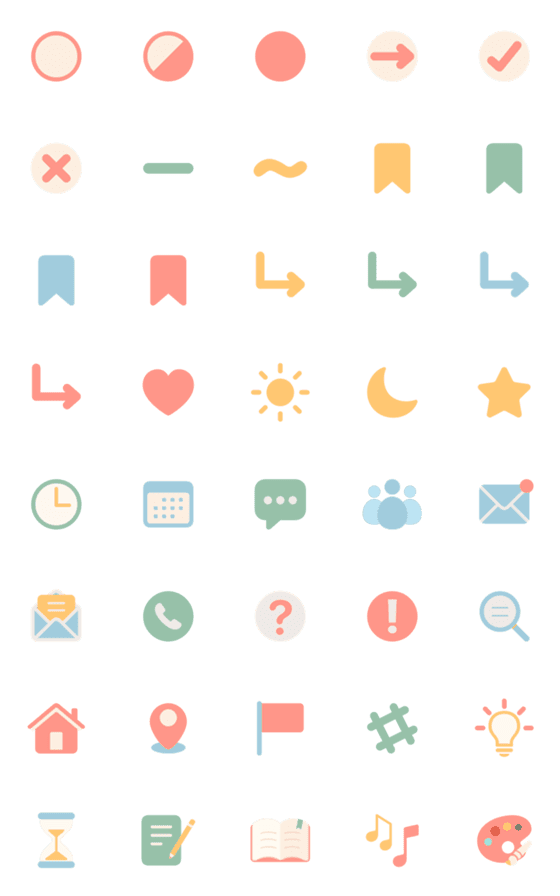 [LINE絵文字][Icon] BulletJournal symbols for workingの画像一覧