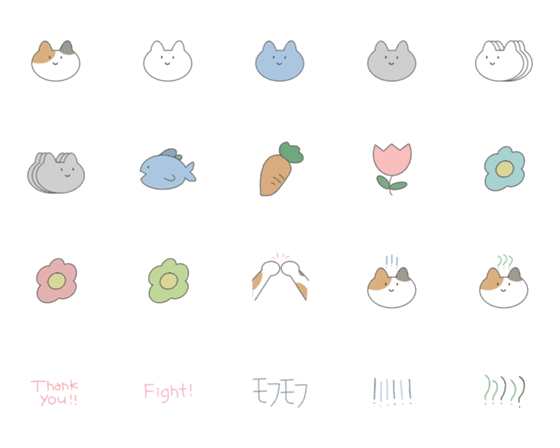 [LINE絵文字]シンプルなねこチャン絵文字の画像一覧