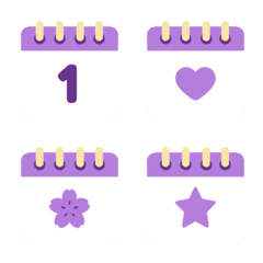 [LINE絵文字] Cute Calendar [Lavender]の画像