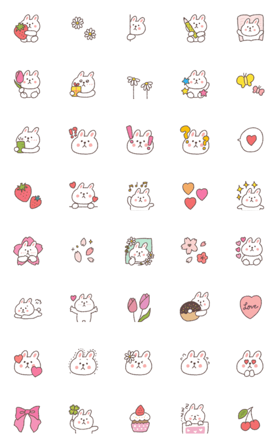 [LINE絵文字]▶︎動く♡かわいい♡うさぎ♡2の画像一覧