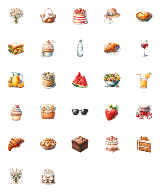 [LINE絵文字]Picnic set v.1 by ALの画像一覧