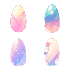 [LINE絵文字] Fantasy Gradient Nail Stickersの画像