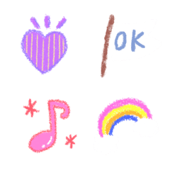 [LINE絵文字] colorful crayon emoji 5の画像