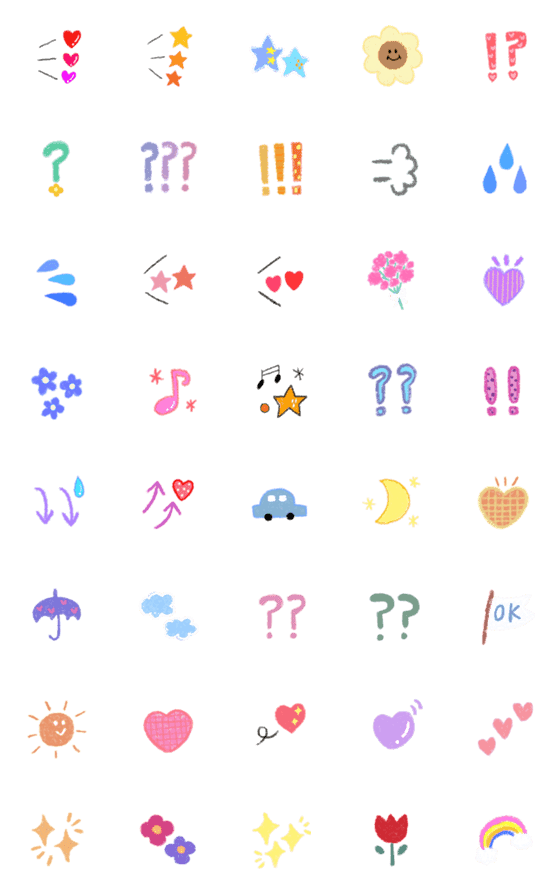 [LINE絵文字]colorful crayon emoji 5の画像一覧