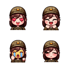 [LINE絵文字] cute army girlの画像