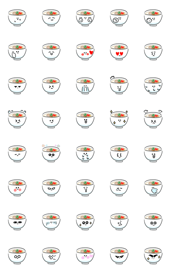 [LINE絵文字]シンプル とんこつらーめん 日常会話の画像一覧