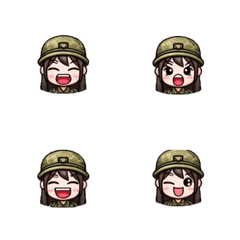 [LINE絵文字] Cute army girl 3の画像