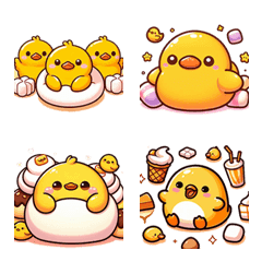 [LINE絵文字] cute yellow chick duck 2の画像