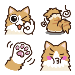 [LINE絵文字] 長毛猫(茶色)の絵文字の画像