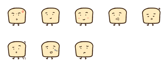 [LINE絵文字]Mr.Toast's emotional expressionsの画像一覧