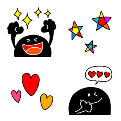 [LINE絵文字] くろぐろ君とEmoji⭐の画像