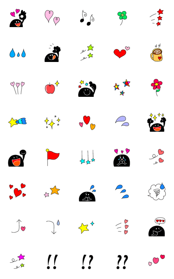 [LINE絵文字]くろぐろ君とEmoji⭐の画像一覧