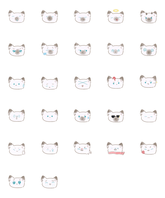 [LINE絵文字]ゆるっとかわいいシャムねこ絵文字の画像一覧