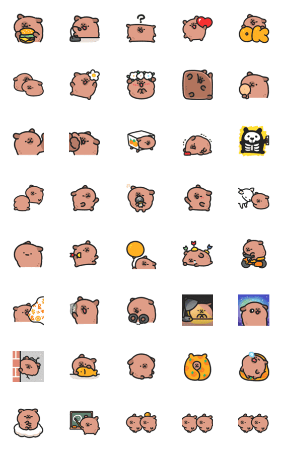 [LINE絵文字]Baby capybara animated emoji 6の画像一覧