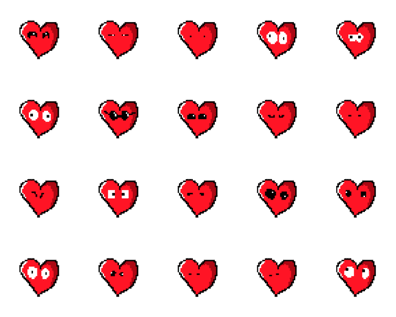 [LINE絵文字]Am i Cute Pixel Heart？の画像一覧