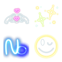 [LINE絵文字] neon emoji jp 2の画像