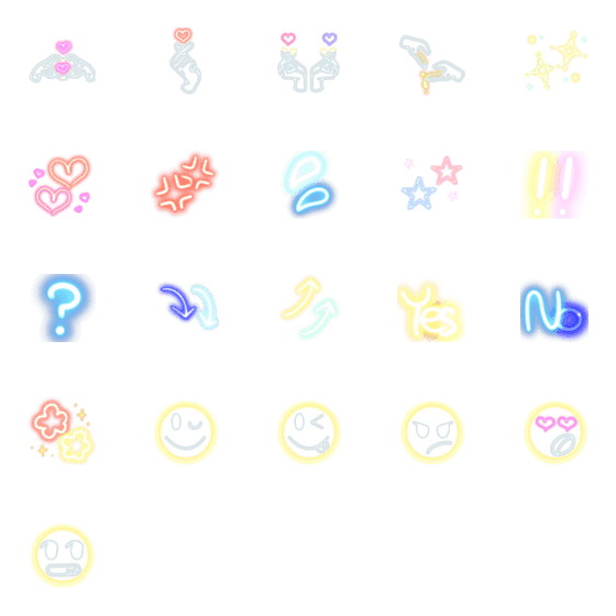 [LINE絵文字]neon emoji jp 2の画像一覧