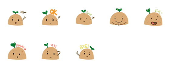 [LINE絵文字]Polite potatoの画像一覧