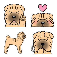 [LINE絵文字] 犬種別毎日可愛いシャーペイ絵文字の画像