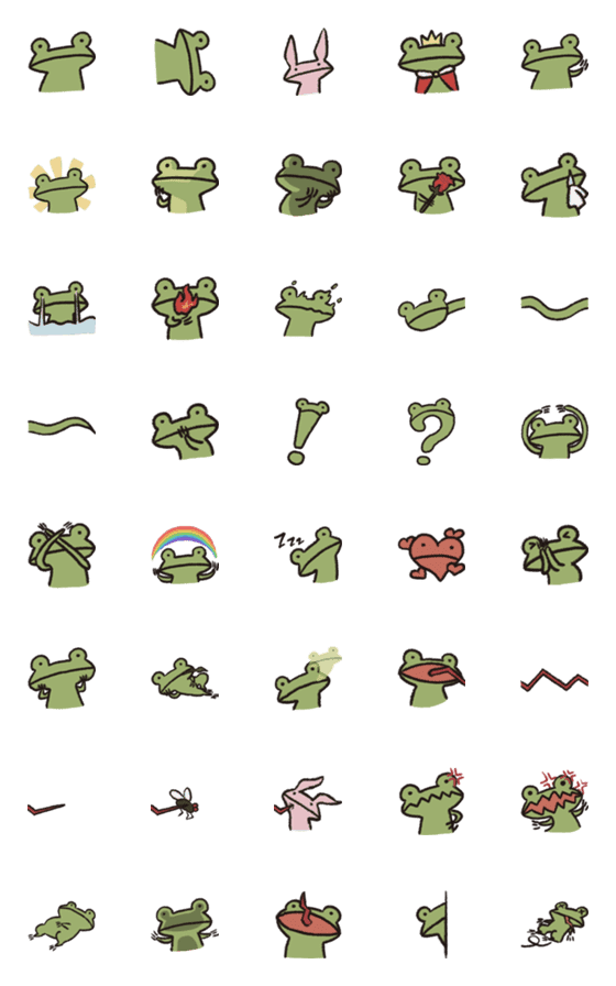 [LINE絵文字]a green frog-newの画像一覧