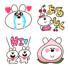 [LINE絵文字] 毎日を生きる桃うさぎの画像