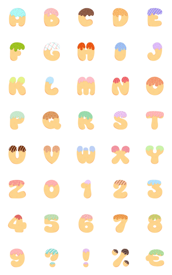 [LINE絵文字]English donutsの画像一覧