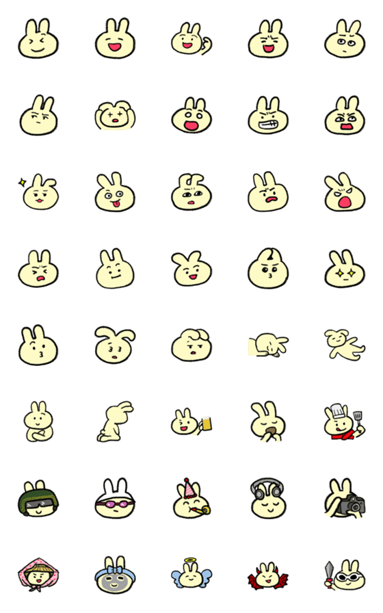 [LINE絵文字]ThooA Rabbits Emojiの画像一覧