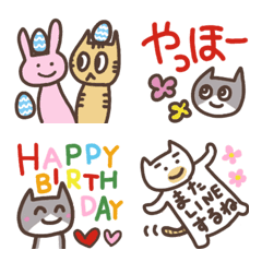 [LINE絵文字] はぴねこ春えもじの画像