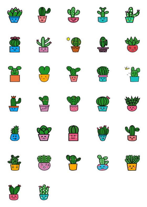 [LINE絵文字]We are the cutest cacti！ (emoji)の画像一覧